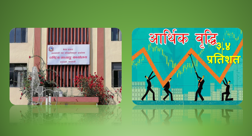 कृषि उत्पादन, विद्युत उत्पादन, पर्यटन क्षेत्रमा आएको सुधारले प्रथम त्रैमाशमा आर्थिक बृद्धिदर ३.४ प्रतिशत हुने अनुमान